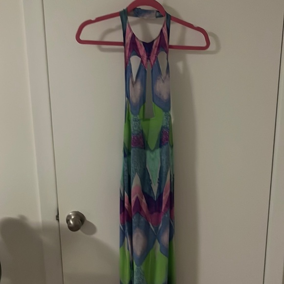 Nasty Gal Collection - colourful cutout maxi dress, 100% silk - Picture 4 of 4
